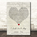 Michael Jackson I Just Can't Stop Lovin' You Script Heart Song Lyric Print