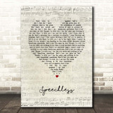 Michael Jackson Speechless Script Heart Song Lyric Print