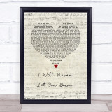 Rita Ora I Will Never Let You Down Script Heart Song Lyric Wall Art Print