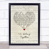 Ritchie Valens We Belong Together Script Heart Song Lyric Wall Art Print