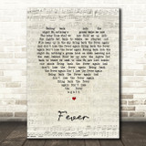 Roosevelt Fever Script Heart Song Lyric Wall Art Print