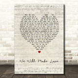 Russ Hamilton We Will Make Love Script Heart Song Lyric Wall Art Print