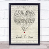 Ryland James Good To You Script Heart Song Lyric Wall Art Print