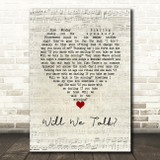 Sam Fender Will We Talk Script Heart Song Lyric Wall Art Print