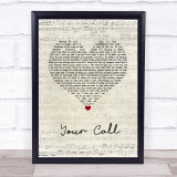Secondhand Serenade Your Call Script Heart Song Lyric Wall Art Print