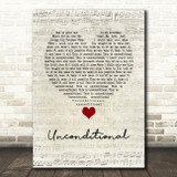Sinead Harnett Unconditional Script Heart Song Lyric Wall Art Print