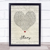 Skillet Stars Script Heart Song Lyric Wall Art Print