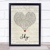 Sonique Sky Script Heart Song Lyric Wall Art Print