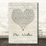 Stereophonics Mr. Writer Script Heart Song Lyric Wall Art Print