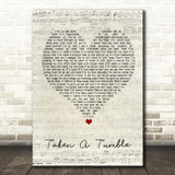 Stereophonics Taken A Tumble Script Heart Song Lyric Wall Art Print