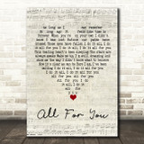 Stick Figure All For You Script Heart Song Lyric Wall Art Print