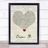 Stormzy Own It Script Heart Song Lyric Wall Art Print