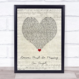 Tavares Heaven Must Be Missing An Angel Script Heart Song Lyric Wall Art Print