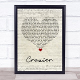 Taylor Swift Crazier Script Heart Song Lyric Wall Art Print