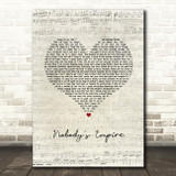 Belle & Sebastian Nobody's Empire Script Heart Song Lyric Wall Art Print