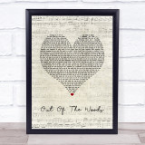 Taylor Swift Out Of The Woods Script Heart Song Lyric Wall Art Print