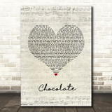 The 1975 Chocolate Script Heart Song Lyric Wall Art Print