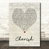The Association Cherish Script Heart Song Lyric Wall Art Print
