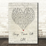 The Beatles Any Time At All Script Heart Song Lyric Wall Art Print