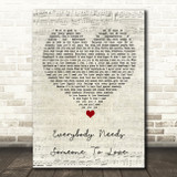 The Blues Brothers Everybody Needs Someone To Love Script Heart Song Lyric Wall Art Print