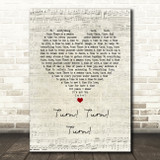 The Byrds Turn! Turn! Turn! Script Heart Song Lyric Wall Art Print