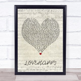 The Carters LOVEHAPPY Script Heart Song Lyric Wall Art Print