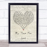The Chi-Lites It's Time For Love Script Heart Song Lyric Wall Art Print