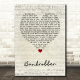 The Clash Bankrobber Script Heart Song Lyric Wall Art Print