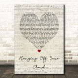 The Courteeners Hanging Off Your Cloud Script Heart Song Lyric Wall Art Print