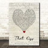 The Courteeners That Kiss Script Heart Song Lyric Wall Art Print