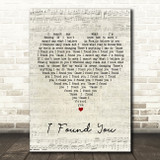 benny blanco & Calvin Harris I Found You Script Heart Song Lyric Wall Art Print