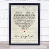 The Killers Mr Brightside Script Heart Song Lyric Wall Art Print