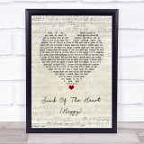The Kooks Junk Of The Heart (Happy) Script Heart Song Lyric Wall Art Print