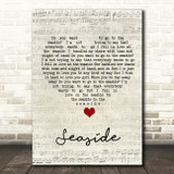 The Kooks Seaside Script Heart Song Lyric Wall Art Print