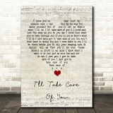 Beth Hart I'll Take Care Of You Script Heart Song Lyric Wall Art Print