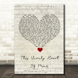 The Prom Musical This Unruly Heart Of Mine Script Heart Song Lyric Wall Art Print