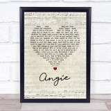 The Rolling Stones Angie Script Heart Song Lyric Wall Art Print