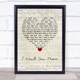 The Saw Doctors I Want You More Script Heart Song Lyric Wall Art Print
