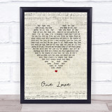 The Stone Roses One Love Script Heart Song Lyric Wall Art Print