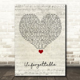Thomas Rhett Unforgettable Script Heart Song Lyric Wall Art Print