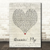 Tim Buckley Buzzin' Fly Script Heart Song Lyric Wall Art Print