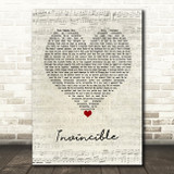 Tinie Tempah Invincible Script Heart Song Lyric Wall Art Print