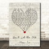 Toby Keith Don't Let the Old Man In Script Heart Song Lyric Wall Art Print