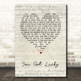 Tom Petty And The Heartbreakers You Got Lucky Script Heart Song Lyric Wall Art Print