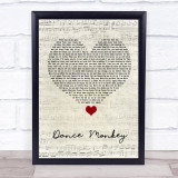 Tones And I Dance Monkey Script Heart Song Lyric Wall Art Print