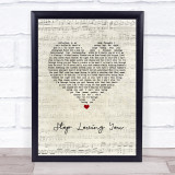 Toto Stop Loving You Script Heart Song Lyric Wall Art Print