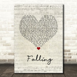 Trevor Daniel Falling Script Heart Song Lyric Wall Art Print