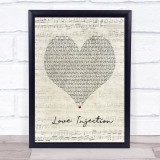 Trussel Love Injection Script Heart Song Lyric Wall Art Print