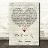 ABBA The Name Of The Game Script Heart Song Lyric Wall Art Print