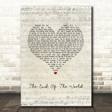 Billie Eilish The End Of The World Script Heart Song Lyric Wall Art Print